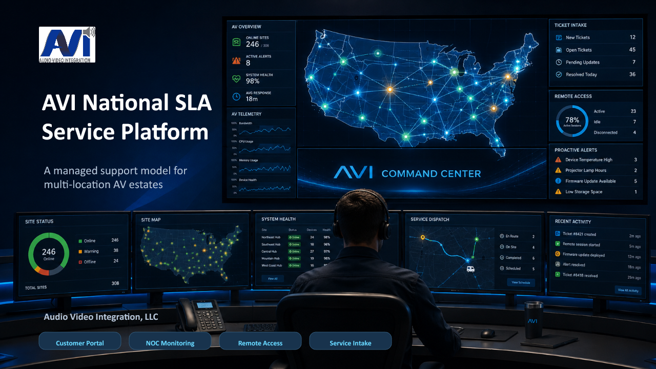 AVI National SLA Service Platform cover slide